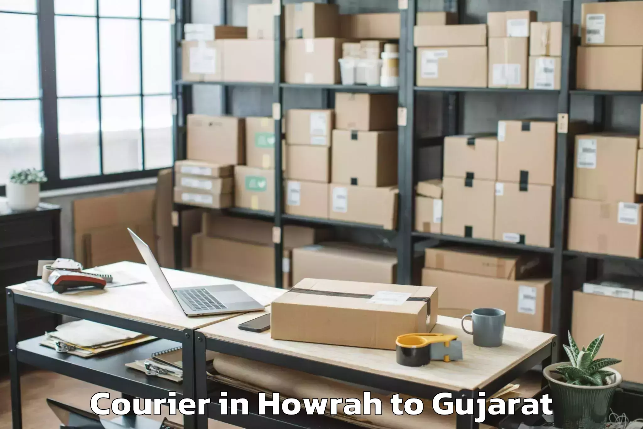 Professional Howrah to Khambha Courier